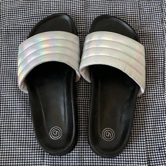 Urban Outfitters Shoes - Urban Outfitters Iridescent Slides/Sandals